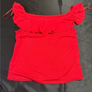 Red Off-Shoulder Women's Top